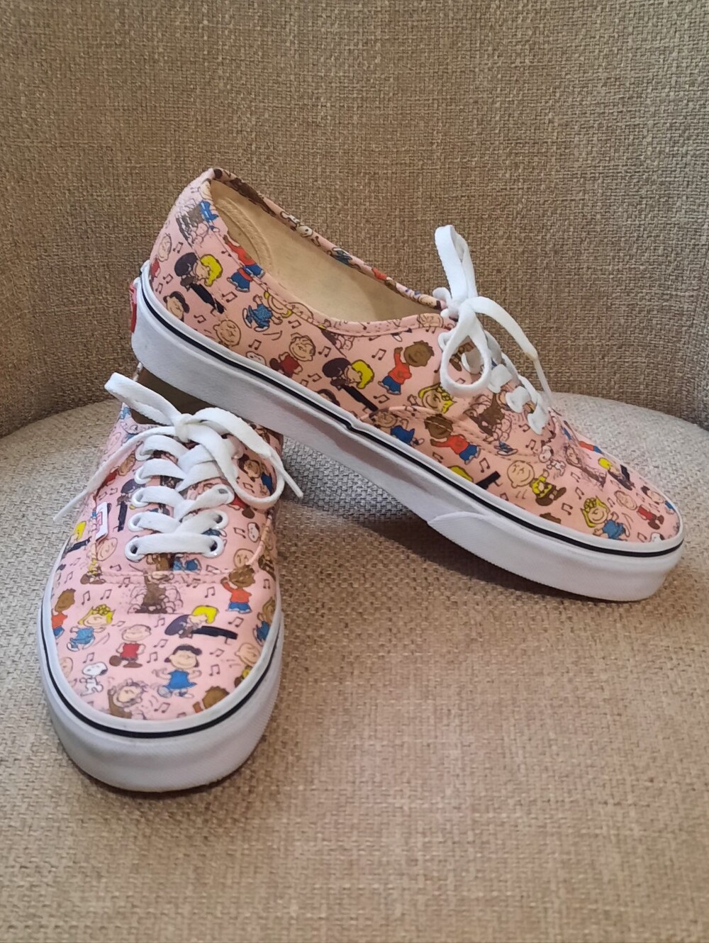 Vans x Peanuts Womens Dance Party Pink Graphic Lace-Up Sneakers - Picture 11 of 11